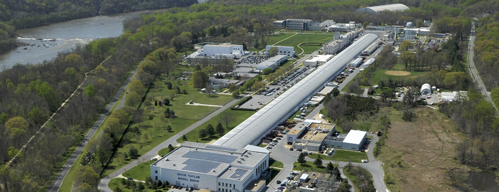 An aerial view of naval surface warfare center in Carderock.
