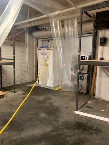 Air Filtering room with textures include cement flooring