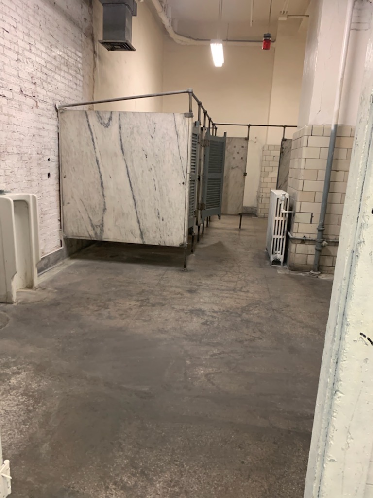 Inside a Concrete Public Bathroom
